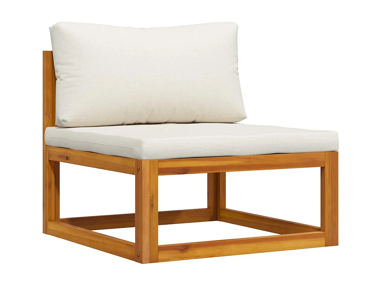 Conjunto de sofás 2 pcs c/ almofadões branco nata acácia maciça