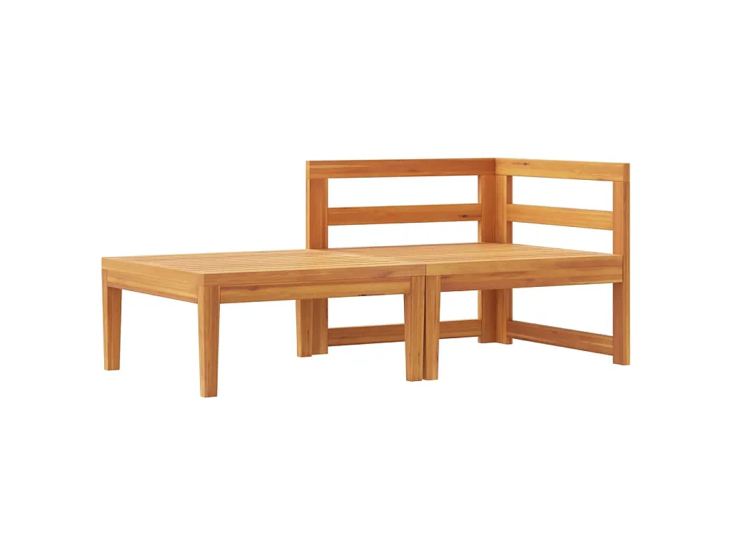 Salon de jardin 2 pcs avec coussins blanc crème Bois d'acacia