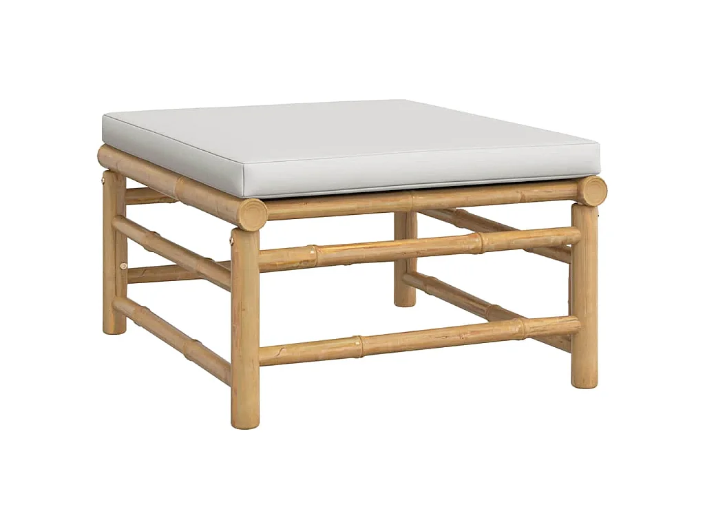 Salon de jardin 3 pcs avec coussins gris clair bambou