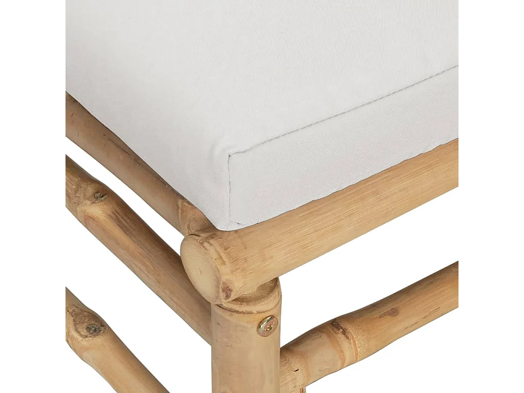 Salon de jardin 3 pcs avec coussins gris clair bambou