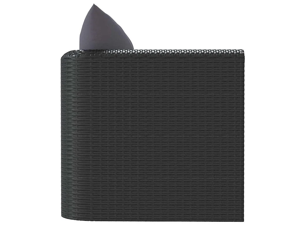 Sessel mit Auflagen Poly Rattan Schwarz