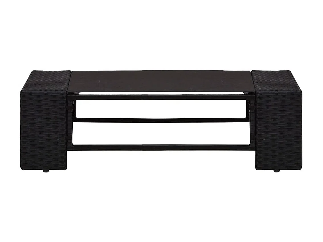 Set Divani da Giardino 2 pz in Polyrattan Nero