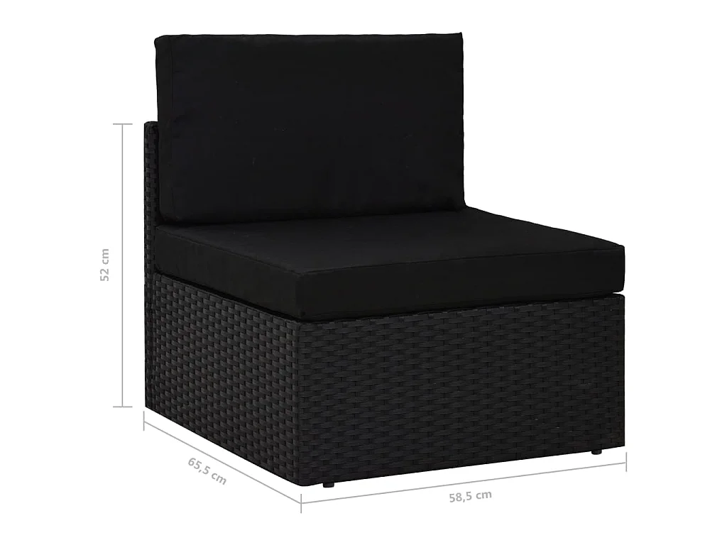 Salon de jardin 2 pcs Résine tressée Noir