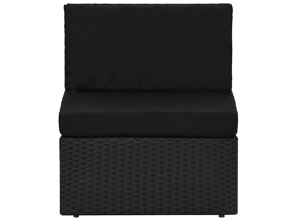 Salon de jardin 2 pcs Résine tressée Noir