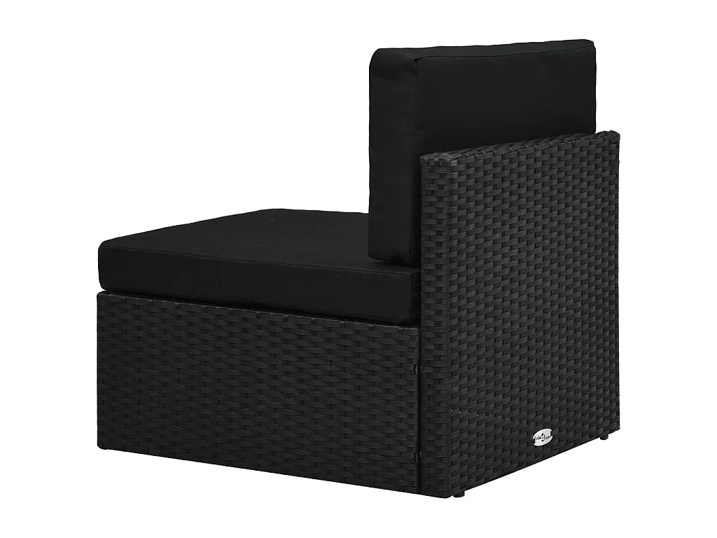 Salon de jardin 2 pcs Résine tressée Noir