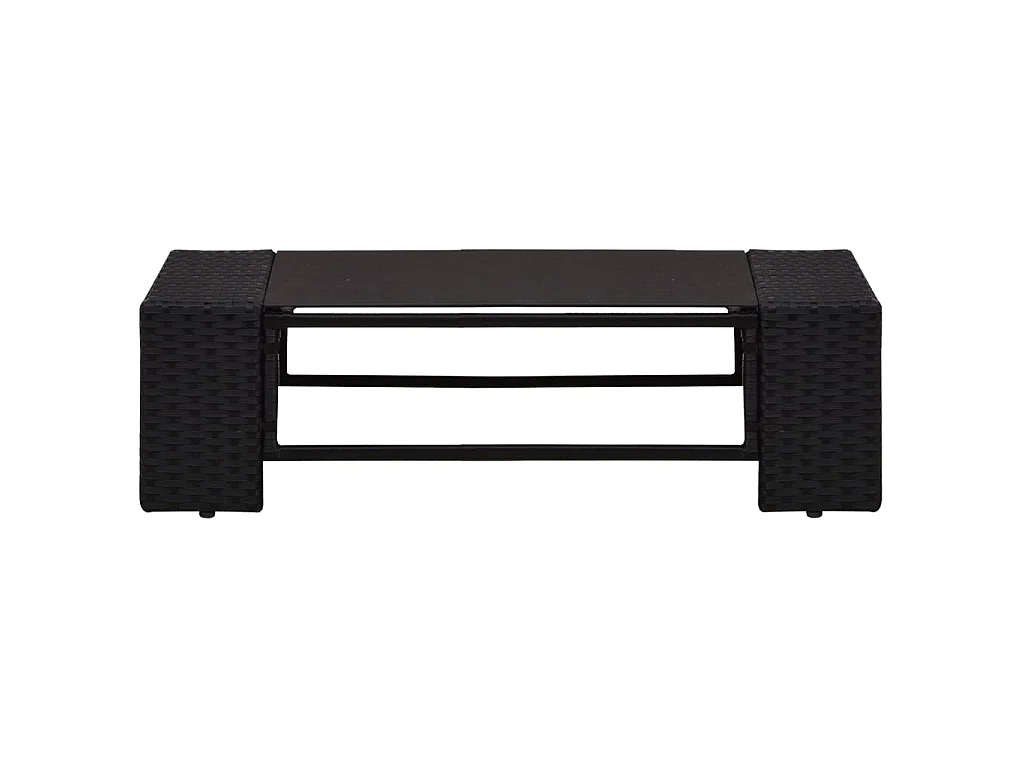 Salon de jardin 2 pcs Résine tressée Noir