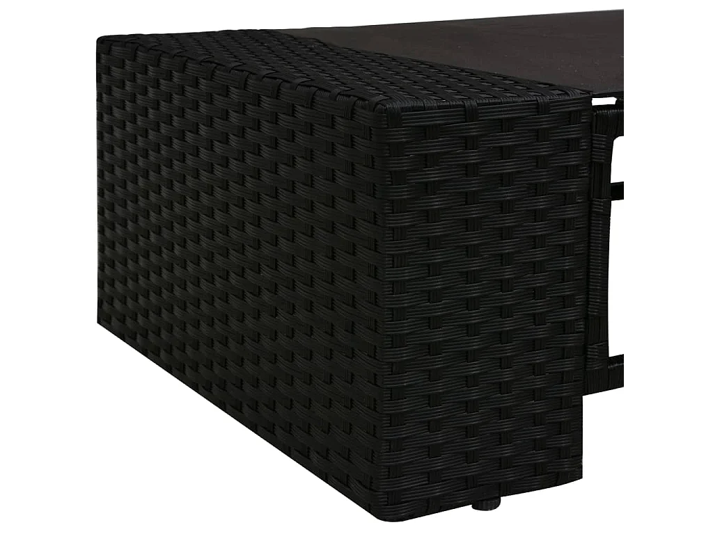 Salon de jardin 2 pcs Résine tressée Noir