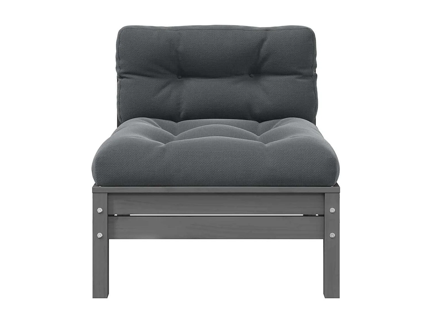 3-delige Loungeset met kussens massief grenenhout grijs