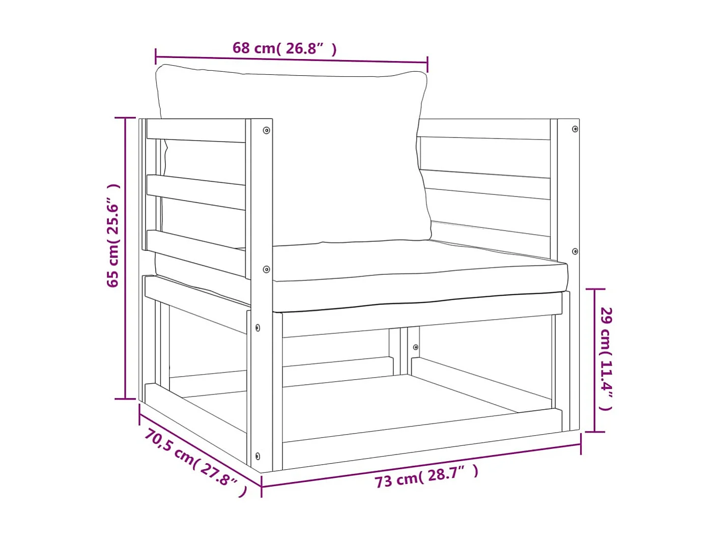Tuinstoel met kussens massief acaciahout taupe