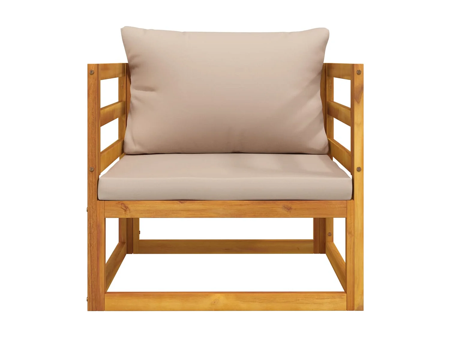 Tuinstoel met kussens massief acaciahout taupe