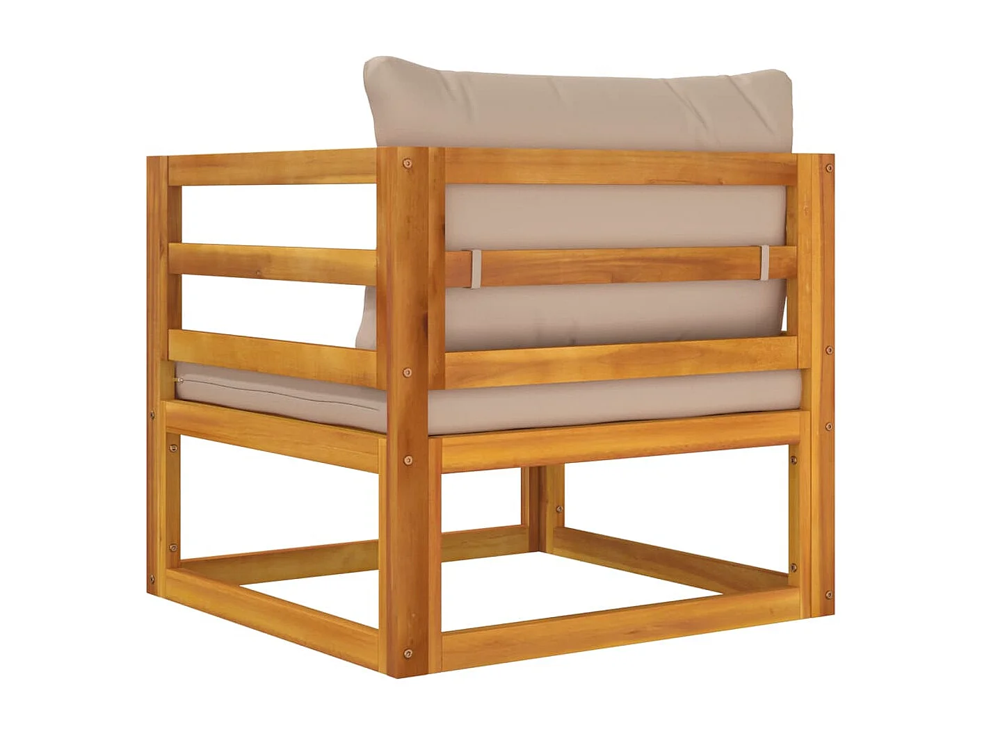 Tuinstoel met kussens massief acaciahout taupe