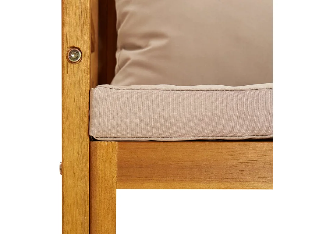 Tuinstoel met kussens massief acaciahout taupe