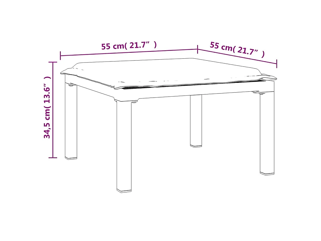 Repose-pied de jardin avec coussin noir et gris résine tressée