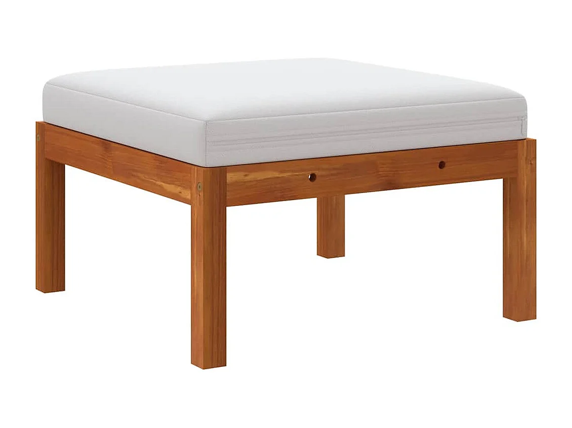 Repose-pied de jardin avec coussin Bois d'acacia massif