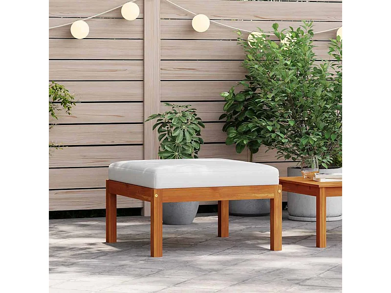 Garten-Fußhocker mit Auflage Akazie Massivholz