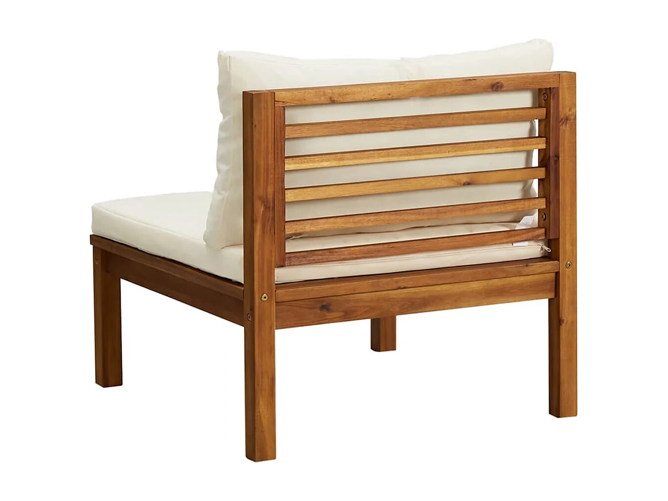 Ensemble de canapés 2 pcs et coussins blanc crème Acacia solide
