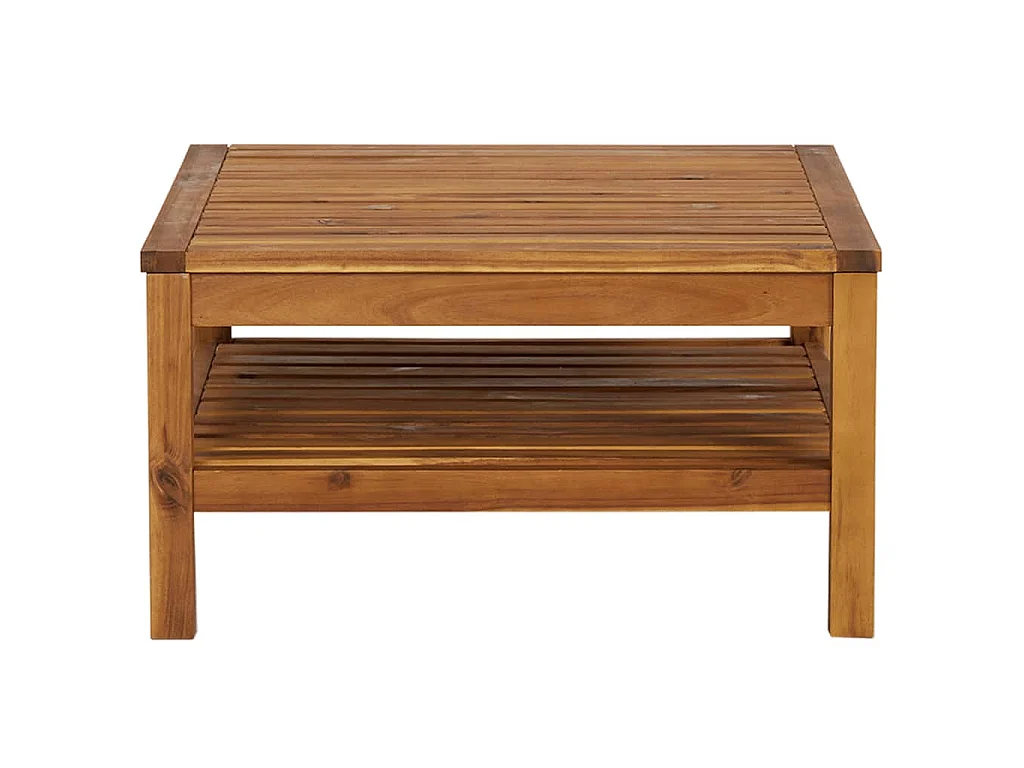 Set Divani da Giardino 2pz Cuscini Bianco Crema Massello Acacia