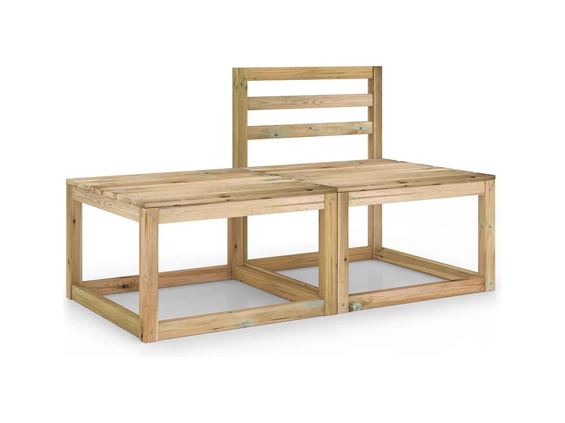 Salon de jardin 2 pcs Bois de pin imprégné de vert