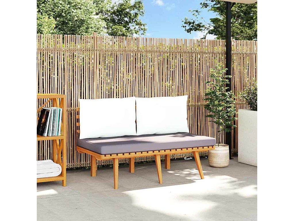 Banc de jardin avec coussins 115 cm Bois solide d'acacia