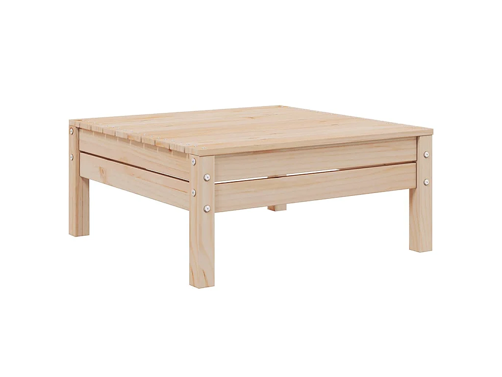 Salon de jardin 3 pcs avec coussins crème Bois de pin massif