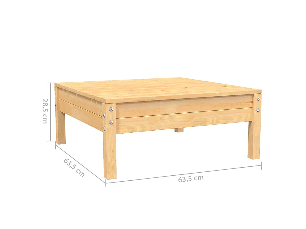 Salon de jardin 3 pcs avec coussins crème Bois de pin massif