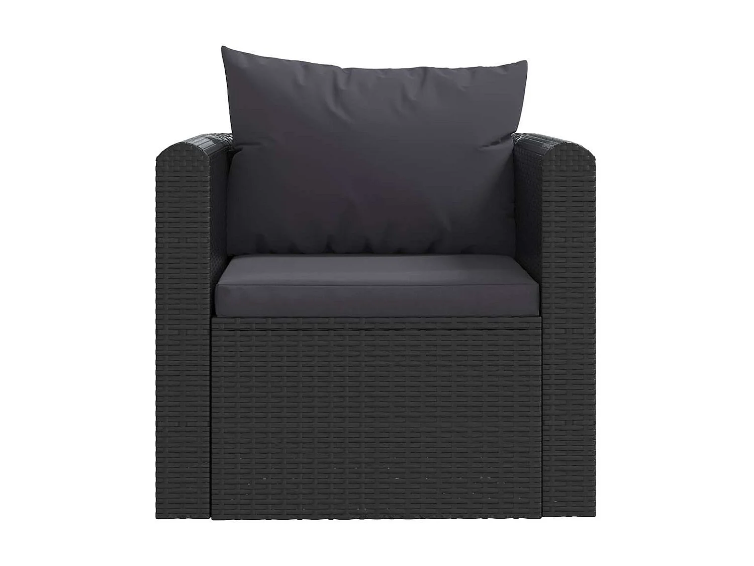 7-tlg. Garten-Lounge-Set mit Auflagen Poly Rattan Schwarz