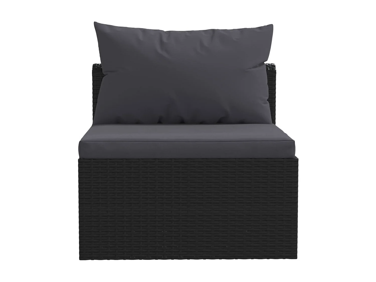 7-tlg. Garten-Lounge-Set mit Auflagen Poly Rattan Schwarz