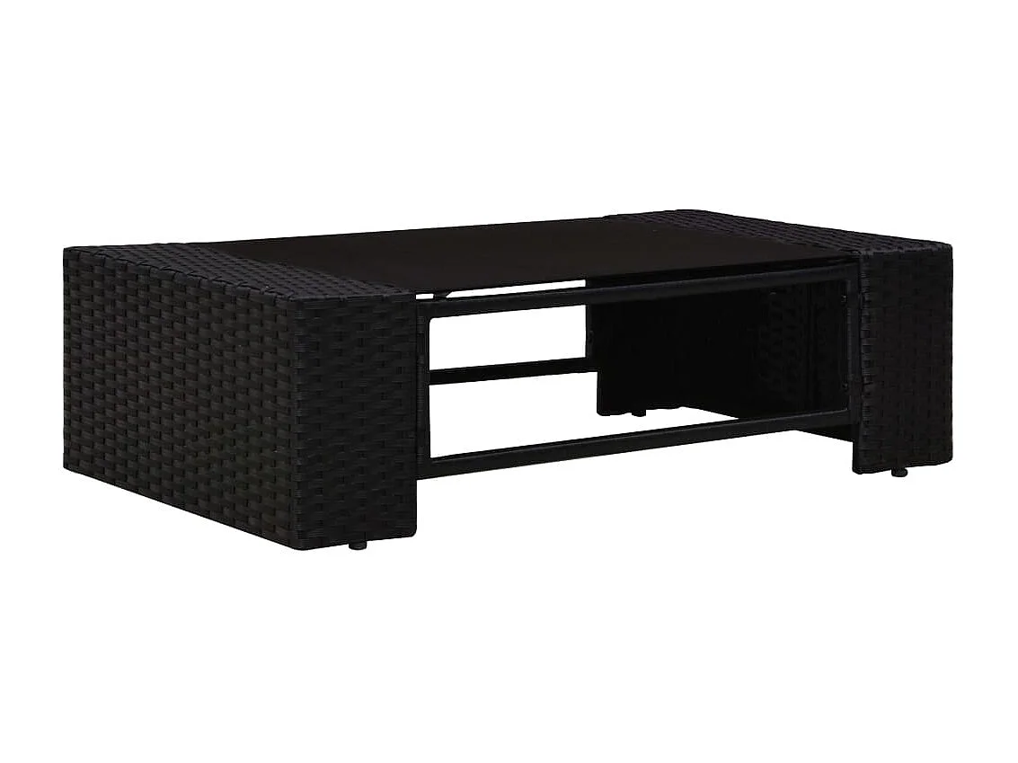 Set Divani da Giardino 3 pz in Polyrattan Nero