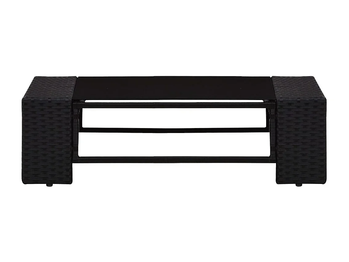 Set Divani da Giardino 3 pz in Polyrattan Nero