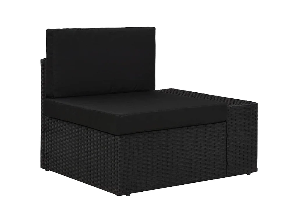 Salon de jardin 3 pcs Résine tressée Noir