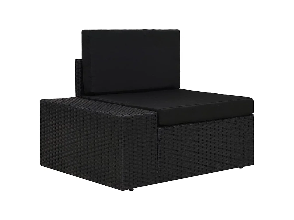 Salon de jardin 3 pcs Résine tressée Noir