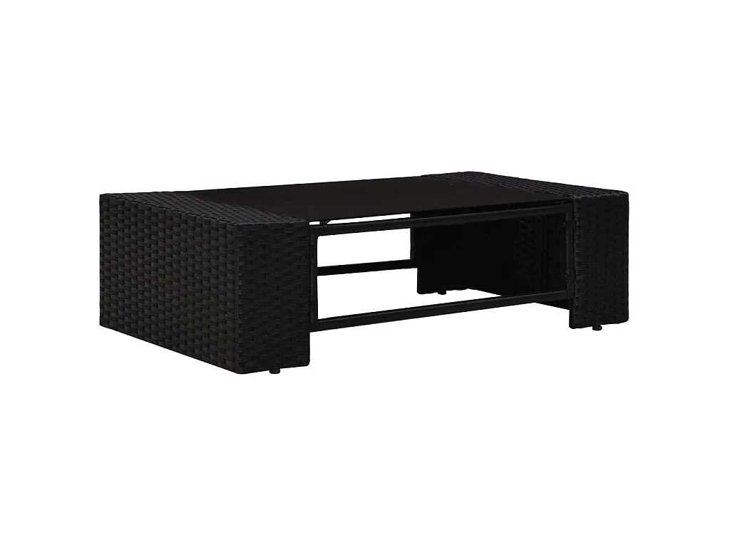 Salon de jardin 3 pcs Résine tressée Noir