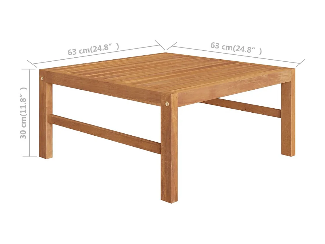 Salon de jardin 2 pcs avec coussins crème Bois de teck