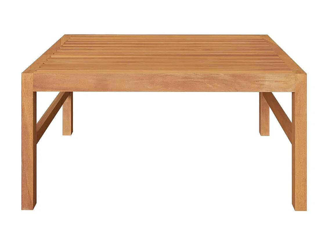 Salon de jardin 2 pcs avec coussins crème Bois de teck