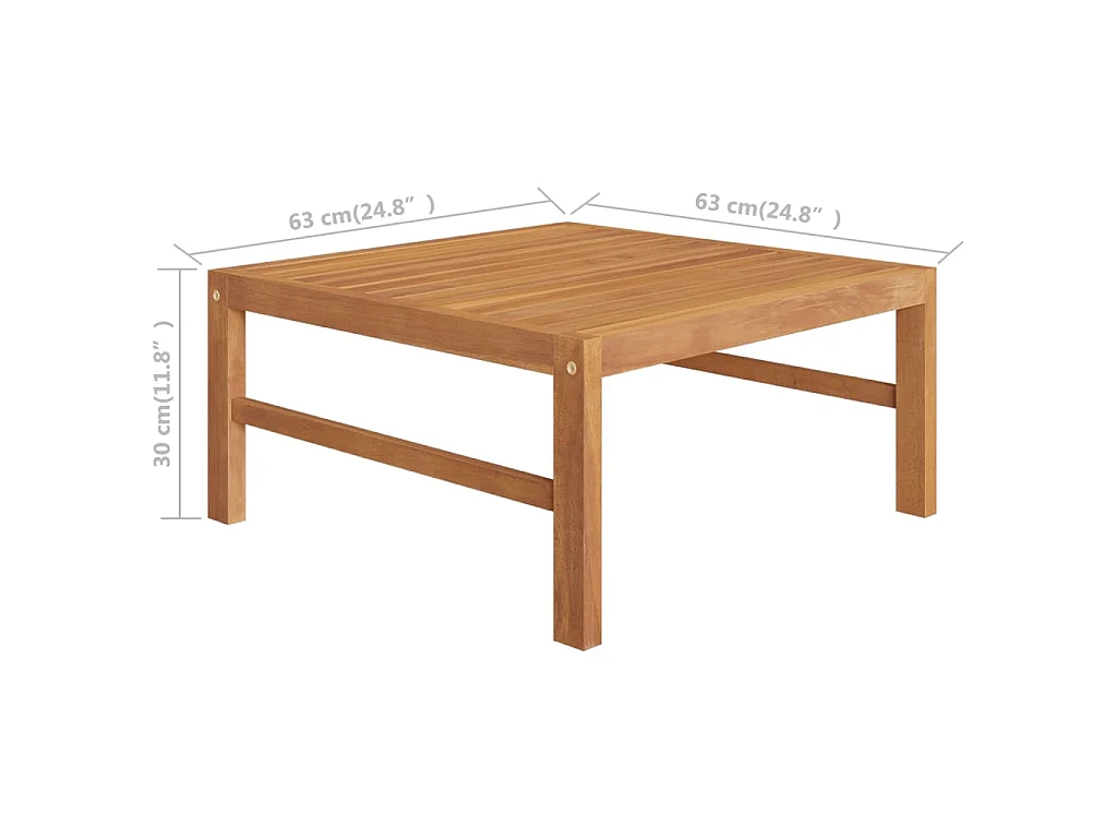 2-tlg. Garten-Lounge-Set mit Creme Kissen Teakholz