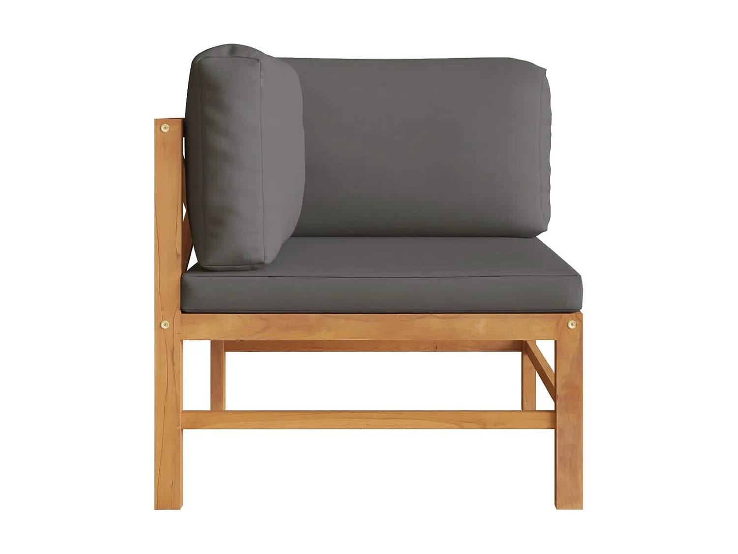 2-delige Loungeset met donkergrijze kussens teakhout