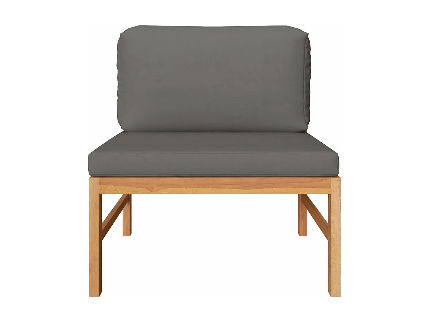 2-delige Loungeset met donkergrijze kussens teakhout
