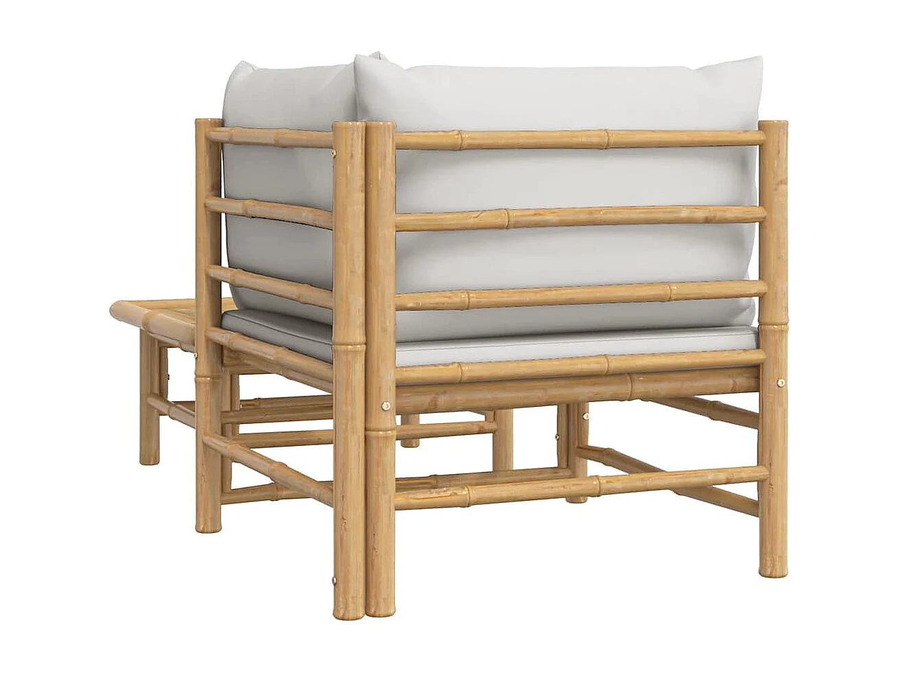 Set Salotto da Giardino 2pz con Cuscini Grigio Chiaro Bambù