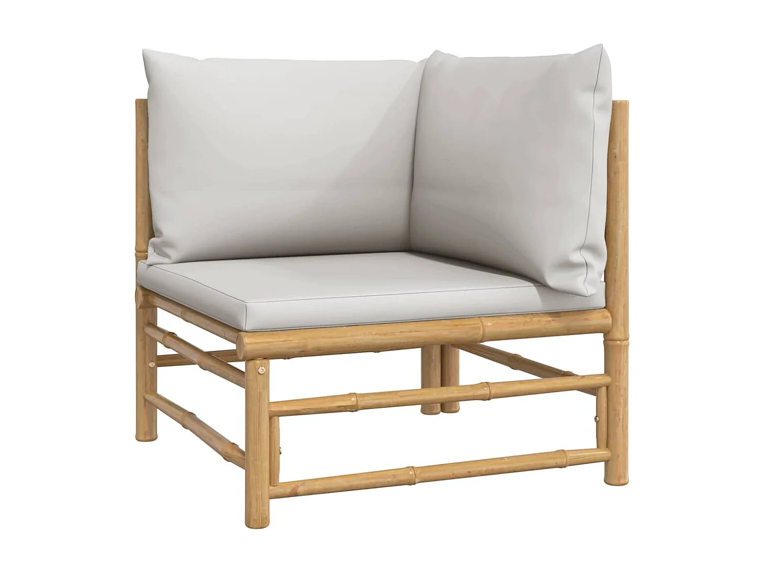 Salon de jardin 2 pcs avec coussins gris clair bambou