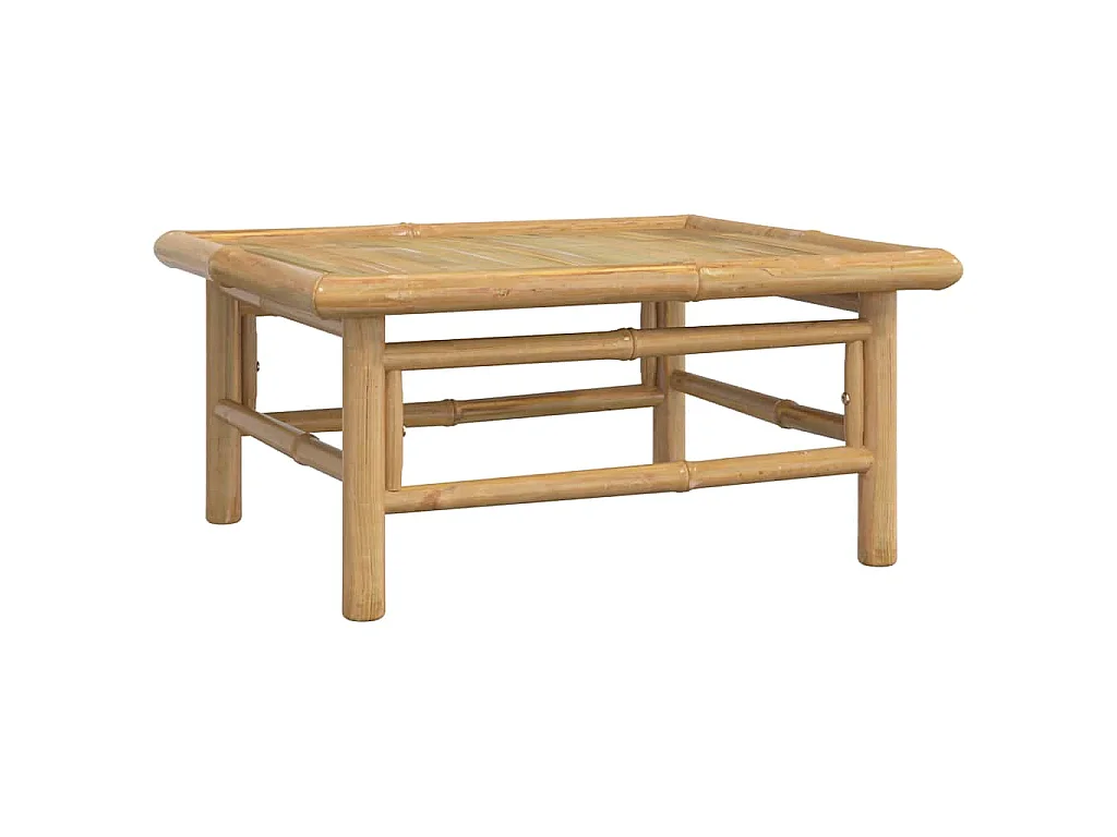 2-delige Loungeset met kussens bamboe lightgrijs