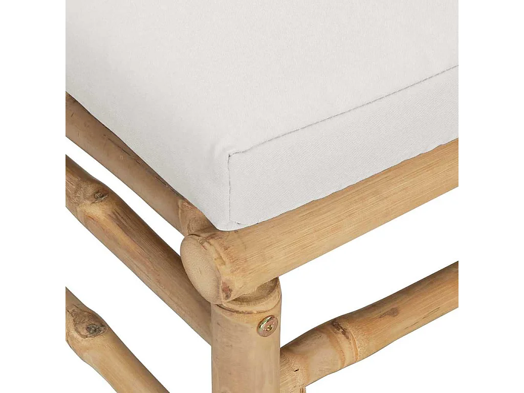 2-delige Loungeset met kussens bamboe lightgrijs