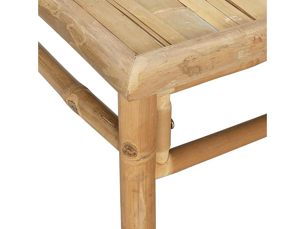 2-delige Loungeset met kussens bamboe lightgrijs