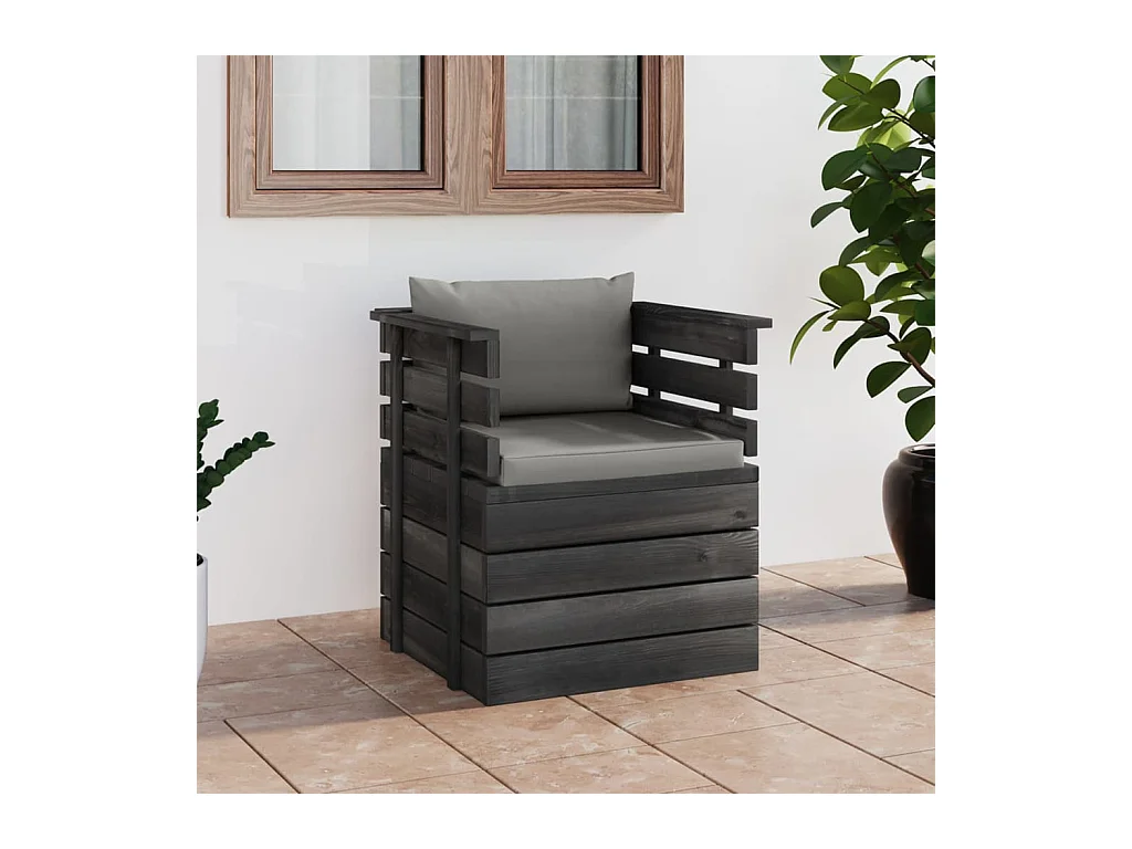 Tuinfauteuil met kussens pallet grenenhout
