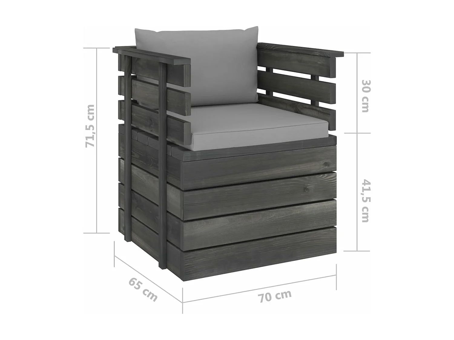 Gartensessel mit Kissen Kiefernholz