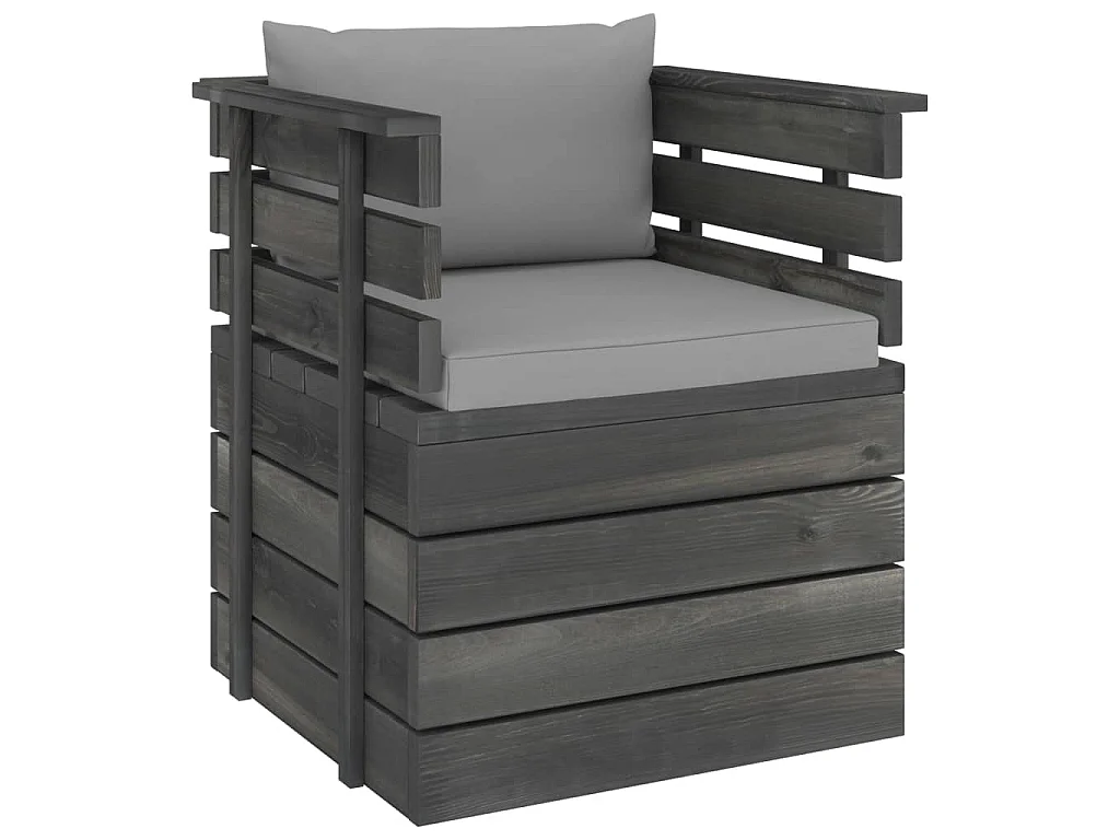 Tuinfauteuil met kussens pallet grenenhout