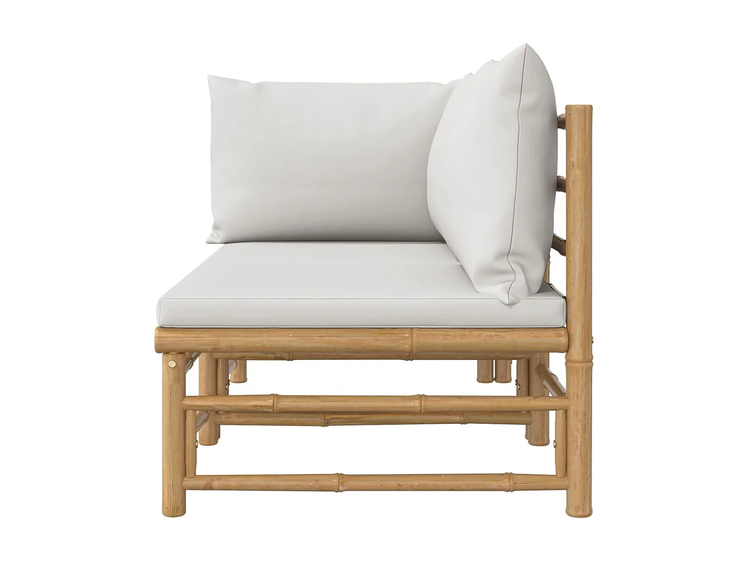 Set Salotto da Giardino 2pz con Cuscini Grigio Chiaro Bambù