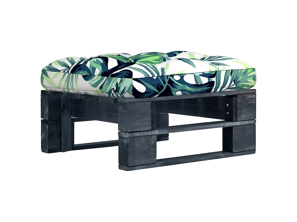 Pouf palette de jardin noir bois de pin imprégné