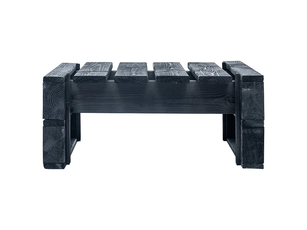 Pouf palette de jardin noir bois de pin imprégné