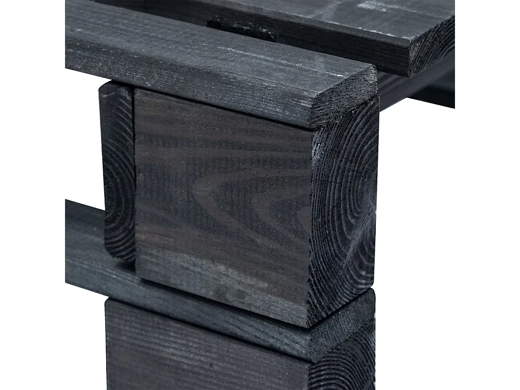 Pouf palette de jardin noir bois de pin imprégné