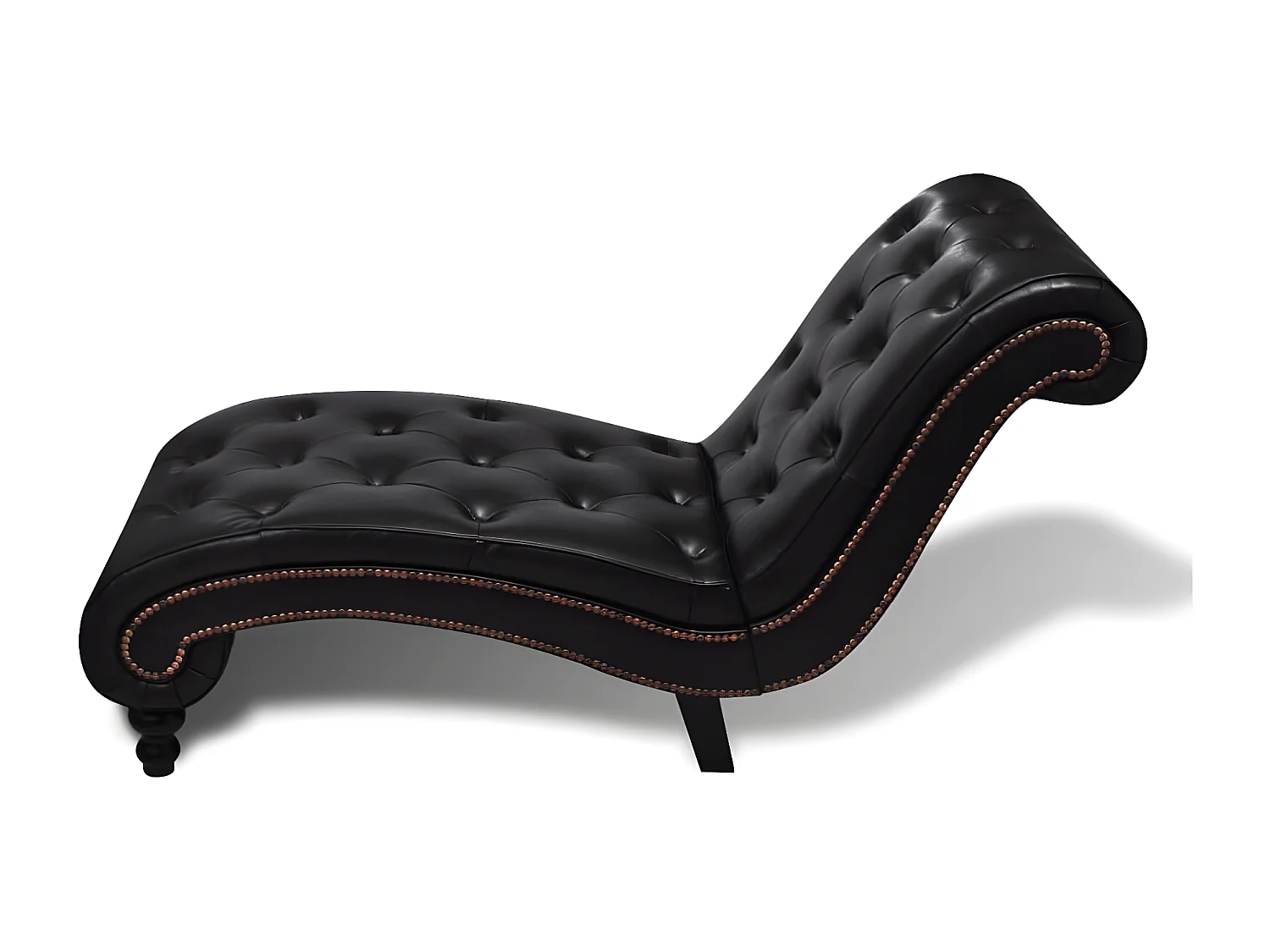 Chaise longue kunstleer bruin